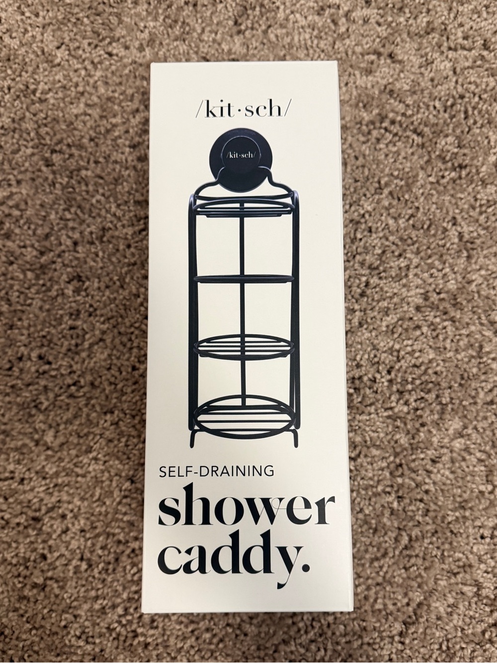 Kitsch Black Self-Draining Shower Caddy